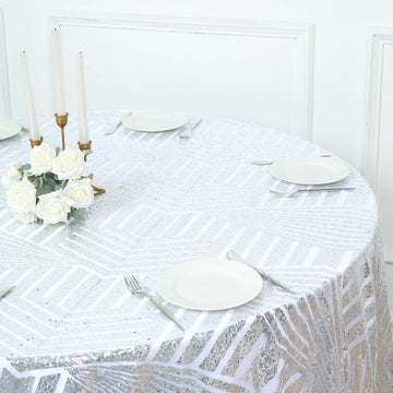 Elegant Silver Sequin Tablecloth for Stunning Table Décor