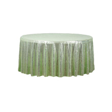 108" Tea Green Premium Sequin Round Tablecloth