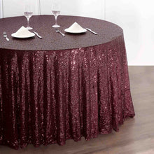 108 inches Burgundy Premium Sequin Round Tablecloth