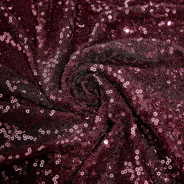 Create a Luxurious Atmosphere with the Burgundy Seamless Premium Sequin Round Tablecloth 108
