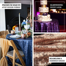 Round 108 Inch Tablecloth In Dusty Blue Seamless Sequin