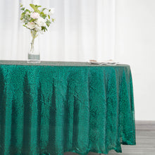 Hunter Emerald Green Seamless Sequin 108 Inch Round Tablecloth