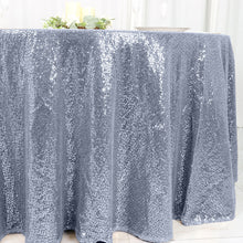 Dusty Blue Seamless Sequin 120 Inch Round Tablecloth