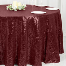 120" Burgundy Premium Sequin Round Tablecloth