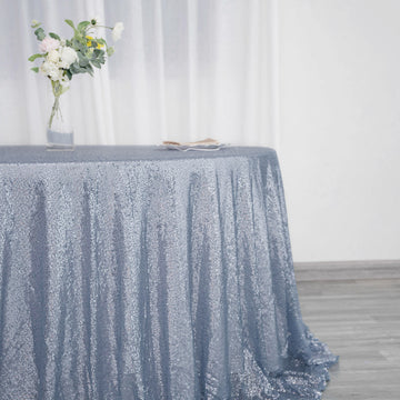 Unleash Your Creativity with the Dusty Blue Sequin Tablecloth