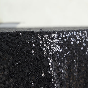 Enhance Your Table Decor with the Sparkly Black Seamless Premium Sequin Tablecloth
