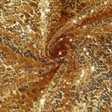 Add a Touch of Luxury with the Gold Seamless Premium Sequin Round Tablecloth