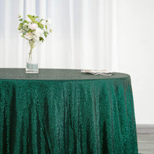 Hunter Emerald Green Seamless Sequin 132 Inch Round Tablecloth