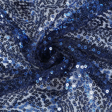 Add a Touch of Luxury with the Navy Blue Seamless Premium Sequin Round Tablecloth