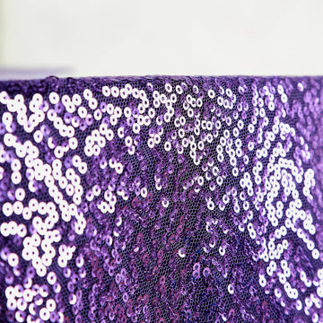 Elevate Your Event with the Purple Seamless Premium Sequin Round Tablecloth