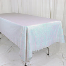 Iridescent Blue 60 Inch x 102 Inch Premium Sequin Rectangle Tablecloth