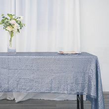 Seamless Dusty Blue Sequin 60 Inch By 126 Inch Rectangle Tablecloth