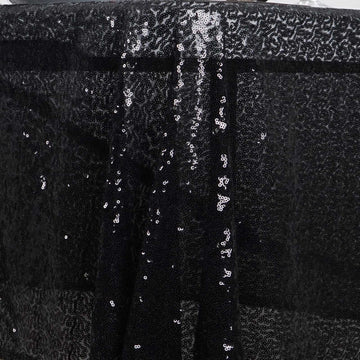 Unleash Your Creativity with the Black Seamless Premium Sequin Rectangle Tablecloth