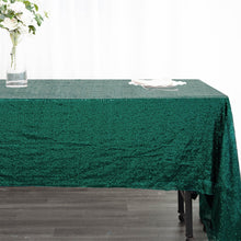 Hunter Emerald Green Seamless Sequin 60 Inch by 126 Inch Rectangle Tablecloth