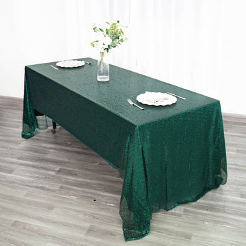 Enchanting Emerald Green Sequin Tablecloth