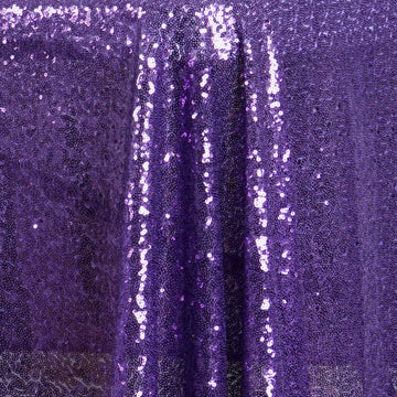 Make a Statement with the Purple Seamless Premium Sequin Rectangle Tablecloth 60"x126"