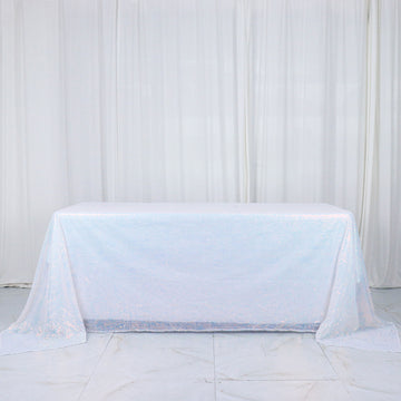 Make a Statement with the Iridescent Blue Seamless Premium Sequin Rectangle Tablecloth