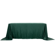 90 Inch By 132 Inch Hunter Emerald Green Seamless Sequin Rectangle Tablecloth