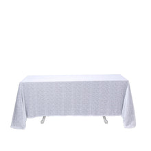 90 inch x132 inch White Premium Sequin Rectangle Tablecloth