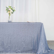 Dusty Blue Seamless Sequin 90 Inch By 156 Inch Rectangle Tablecloth