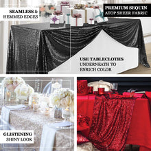 90x156" Red Premium Sequin Rectangle Tablecloth