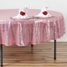 90inch Pink Premium Sequin Round Tablecloth