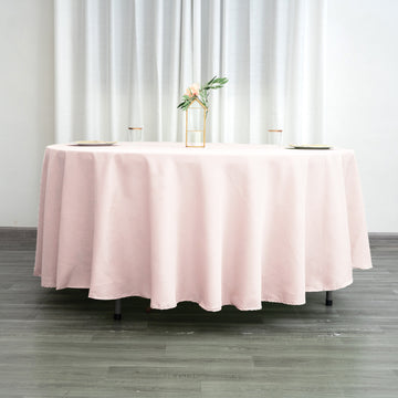 Blush Seamless Polyester Round Tablecloth 108