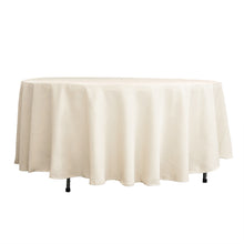 Beige Polyester Round Tablecloth 108 Inch  