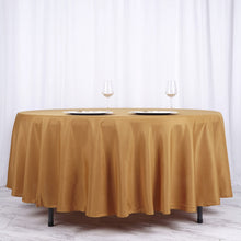 108inches Gold Polyester Round Tablecloth