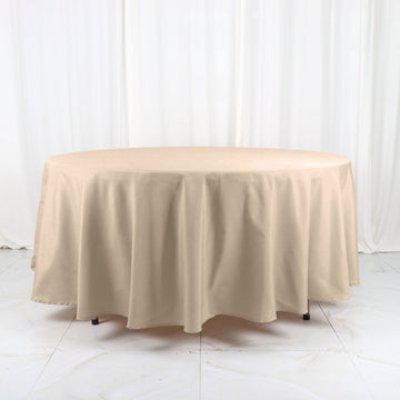 Elevate Your Event with the Nude Seamless Polyester Round Tablecloth 108