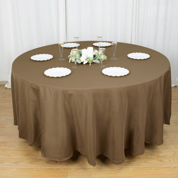 Create an Unforgettable Event with a Taupe Seamless Polyester Round Tablecloth