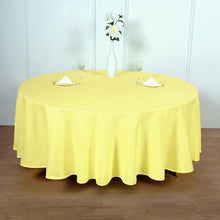 Polyester Round Tablecloth in Yellow 108 Inch