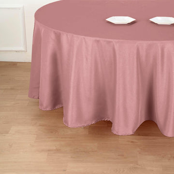 Unleash Your Creativity with the Dusty Rose Seamless Polyester Round Tablecloth 120