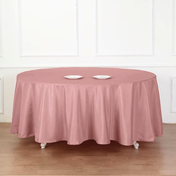 Durable and Elegant: Dusty Rose Seamless Polyester Round Tablecloth 120