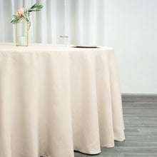 Beige Round Tablecloth Polyester 120 Inch 