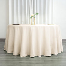 Round Beige Tablecloth 120 Inch Polyester