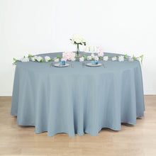 120 Inch Dusty Blue Round Seamless Polyester Tablecloth