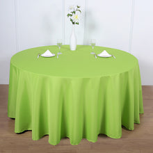 Apple Green Color Polyester Round Tablecloth 120 Inch