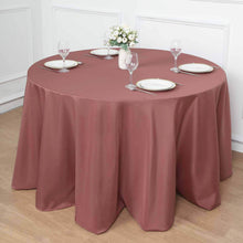 120 Inch Cinnamon Rose Seamless Polyester Round Tablecloth