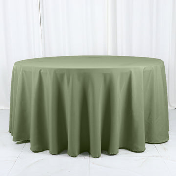 Elevate Your Event with the Dusty Sage Green Seamless Polyester Round Tablecloth 120