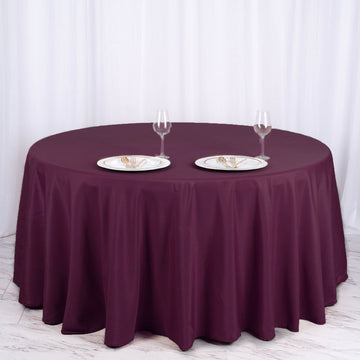 Elevate Your Event Decor with the Eggplant Round Tablecloth