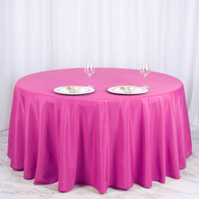 120" Fuchsia Polyester Round Tablecloth