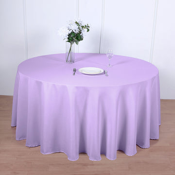 Elegant Lavender Lilac Seamless Polyester Round Tablecloth 120