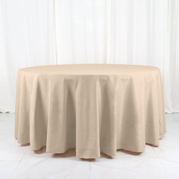 Elevate Your Event Decor with the Nude Seamless Polyester Round Tablecloth 120