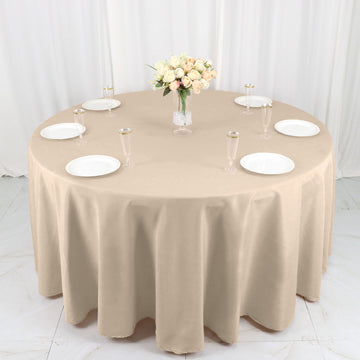 Create Unforgettable Moments with the Nude Seamless Polyester Round Tablecloth 120