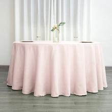 Blush & Rose Gold Colored 132 Inch Round Seamless Polyester Tablecloth