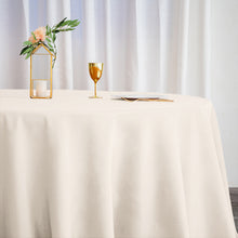 Beige Seamless Polyester Round Tablecloth 132inch