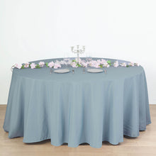 132 Inch Dusty Blue Round Seamless Polyester Tablecloth