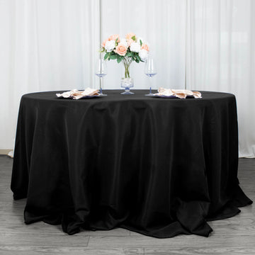 Durable and Easy to Maintain Black Seamless Tablecloth