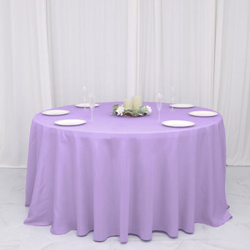 Create a Lavish Atmosphere with the Lavender Lilac Polyester Round Tablecloth 132